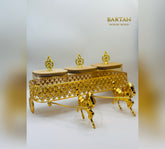 Royal Golden Horse Cart 3-Piece Glass Storage Jar Set