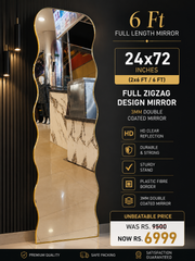6 Ft Zigzag Standing Mirror