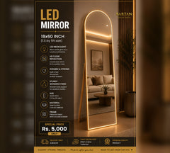 LED Full Length Arch Mirror with Warm LED Light