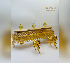 Royal Golden Horse Cart 3-Piece Glass Storage Jar Set