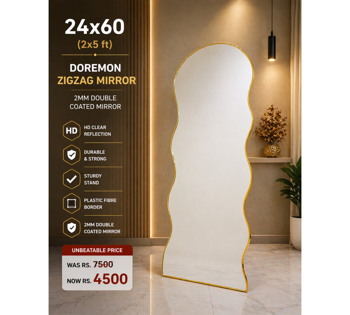 Doremon Design Zigzag Mirror